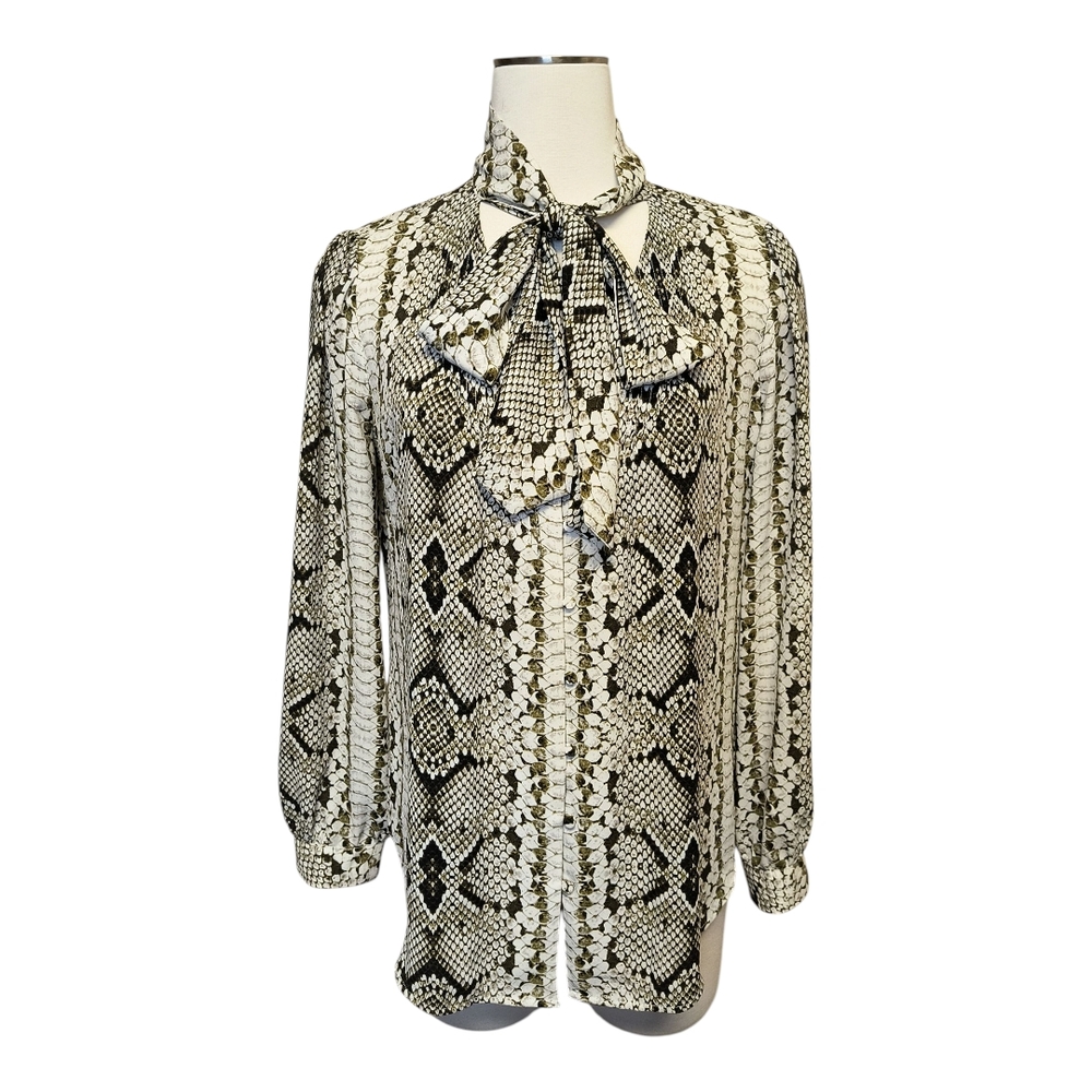 J. Crew Drapery Tie Neck Blouse